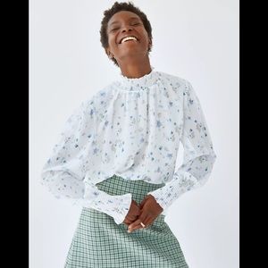 Wilfred Valencia Blouse  Light Birch/Dusky Grn